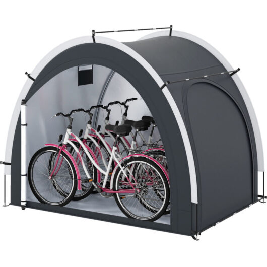 COSTWAY Bike Storage Shed Tent Outdoor Bike Cover Bicycle Tent-Black