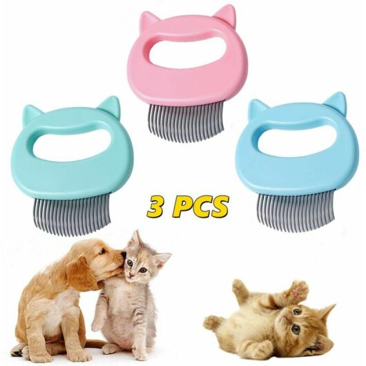 Cat Comb Pet Cat Short & Long Hair Removal Massaging Shell Comb Soft Deshedding Brush Grooming and Shedding Matted Fur Remover Massage Dematting Tool