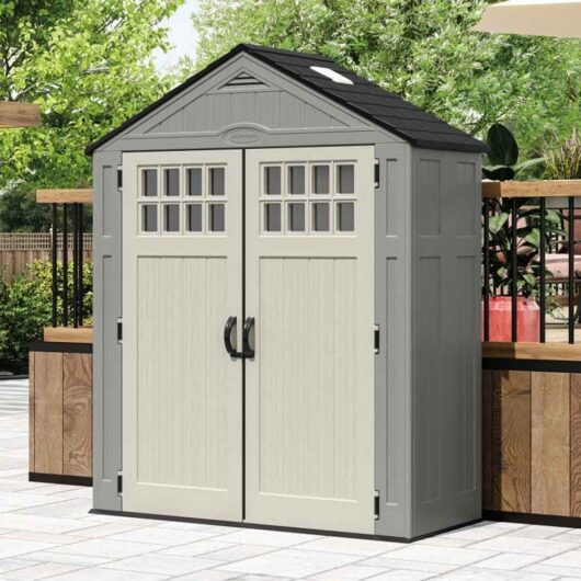 Decluttered 6x3 Garden Reinforced Resin Storage Cabinet in Grey