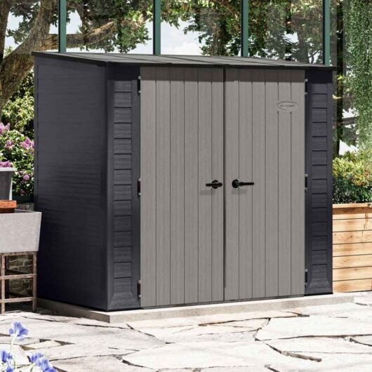Decluttered 7x4 Garden Reinforced Resin Storage Cabinet in Anthracite