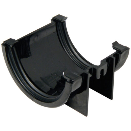 FloPlast 75mm Gutter Union Black - Durable Rainwater Solution