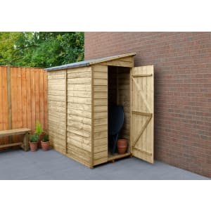 Forest Garden 4LIFE Pent Overlap Pressure Treated Windowless Shed with Assembly - 6 x 3ft