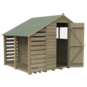 Forest Garden 4Life Apex Overlap Pressure Treated Lean-To Shed - 7 x 5ft