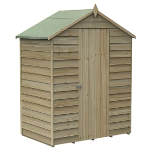 Forest Garden 4Life Apex Overlap Pressure Treated Windowless Shed with Base & Assembly - 5 x 3ft