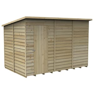 Forest Garden 4Life Pent Overlap Pressure Treated Windowless Shed with Assembly - 10 x 6ft