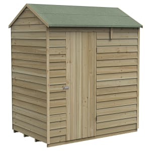 Forest Garden 4Life Reverse Apex Overlap Pressure Treated Windowless Shed with Assembly - 6 x 4ft