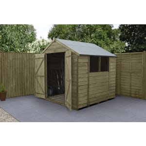 Forest Garden Apex Overlap Pressure Treated Double Door Shed - 7 x 7ft