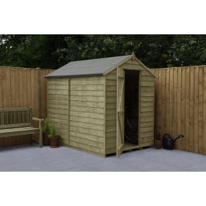 Forest Garden Apex Overlap Pressure Treated Windowless Shed with Assembly - 7 x 5ft