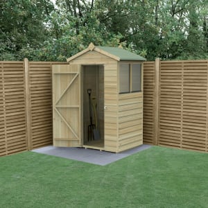 Forest Garden Beckwood Apex Shiplap Pressure Treated Shed with Assembly - 4 x 3ft