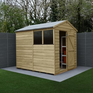 Forest Garden Beckwood Apex Shiplap Pressure Treated Shed with Base - 6 x 8ft