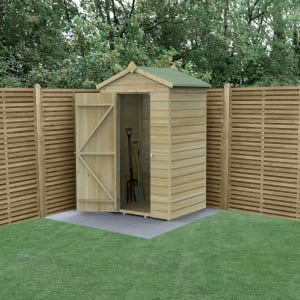Forest Garden Beckwood Apex Shiplap Pressure Treated Windowless Shed with Base & Assembly - 4 x 3ft