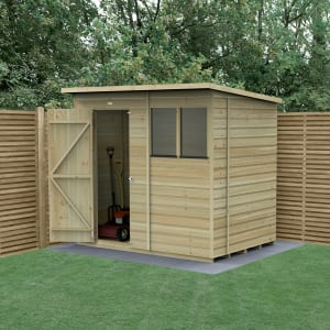 Forest Garden Beckwood Pent Shiplap Pressure Treated Shed - 7 x 5ft