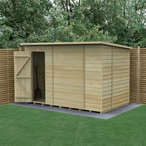 Forest Garden Beckwood Pent Shiplap Pressure Treated Windowless Shed - 10 x 6ft