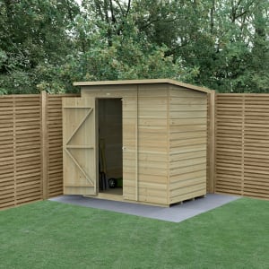 Forest Garden Beckwood Pent Shiplap Pressure Treated Windowless Shed - 6 x 4ft