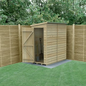 Forest Garden Beckwood Pent Shiplap Pressure Treated Windowless Shed with Assembly - 6 x 3ft