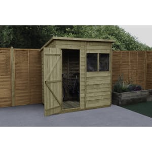 Forest Garden Overlap Pressure Treated Pent Shed - 6 x 4ft