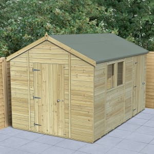 Forest Garden Timberdale Apex Shed Combo with Base - 12 x 8ft