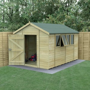 Forest Garden Timberdale Apex Tongue & Groove Pressure Treated Shed with Assembly - 8 x 12ft