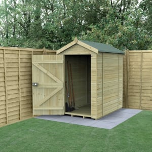 Forest Garden Timberdale Apex Tongue & Groove Pressure Treated Windowless Shed with Base & Assembly - 4 x 6ft