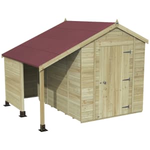 Forest Garden Timberdale Double Door Apex Shed & Log Store - 6 x 8ft