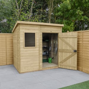 Forest Garden Timberdale Pent Shed with Base & Assembly - 7 x 5ft