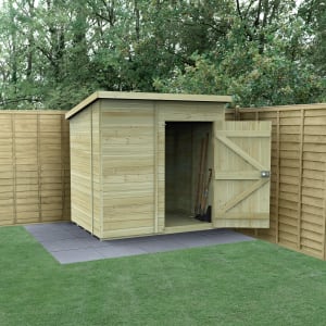 Forest Garden Timberdale Pent Tongue & Groove Pressure Treated Windowless Shed with Base & Assembly - 7 x 5ft