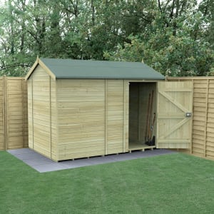 Forest Garden Timberdale Reverse Apex Tongue & Groove Pressure Treated Windowless Shed with Base - 10 x 6ft