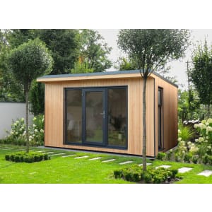 Forest Garden Xtend Insulated Garden Office with 1/4 Window including Installation - 4 x 3.42m