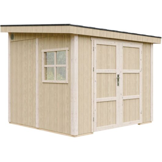 Garden house premium quality 5.9 m² - H231x248x294 cm - Construction of LP Smartside panels - Without floor and side wall - Timbela M938B