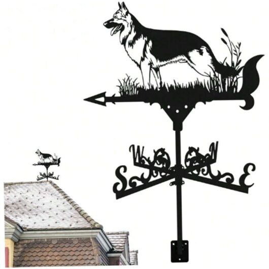 German Shepherd Weather Vane Indoor and Outdoor Decoration Farmhouse Garden Gazebo