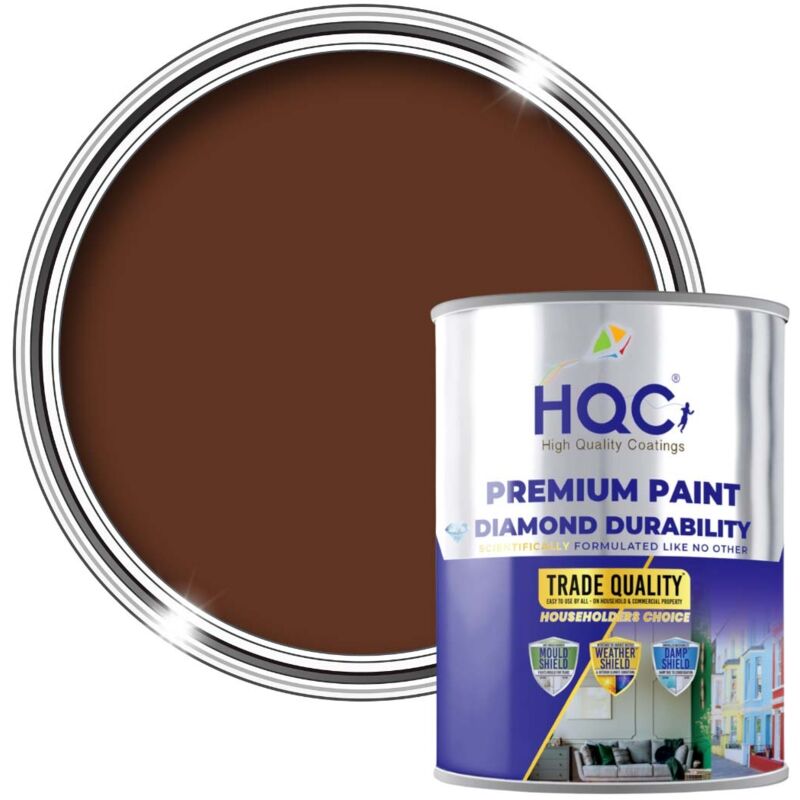 HQC Shed & Fence Paint - Best Weatherproof Wood Protection - Leaf Brown - 1L