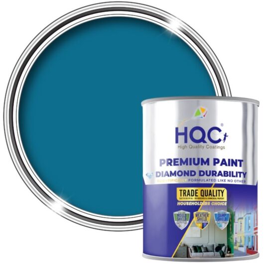 HQC Shed & Fence Paint - Best Weatherproof Wood Protection - Marina Blue - 10L