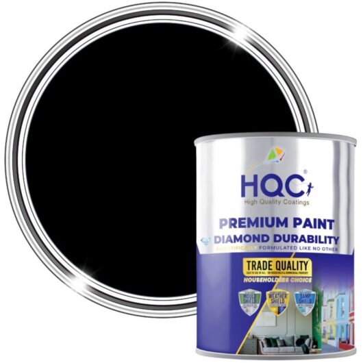HQC Wood Paint - Weatherproof for Fences, Gates, Sheds & Furniture - Black - 1L