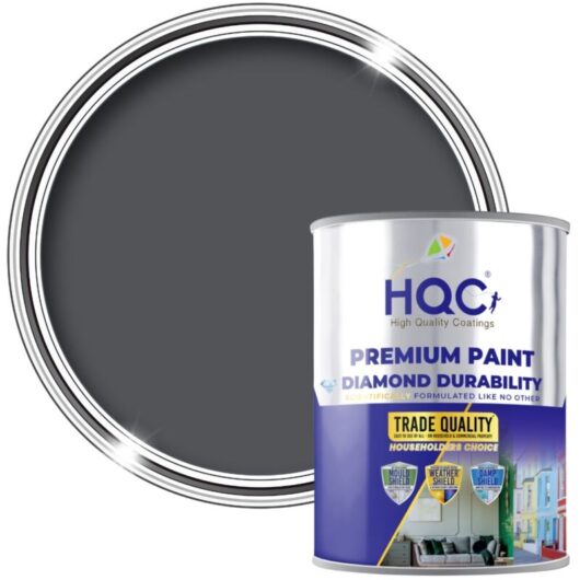 HQC Wood Paint - Weatherproof for Fences, Gates, Sheds & Furniture - Classic Grey - 1L