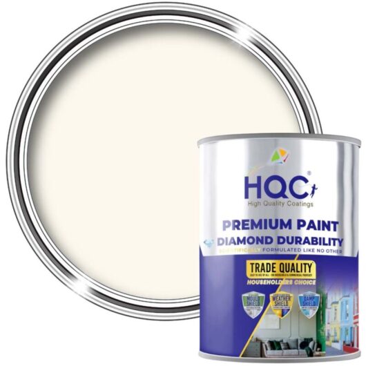 HQC Wood Paint - Weatherproof for Fences, Gates, Sheds & Furniture - Ivory - 5L