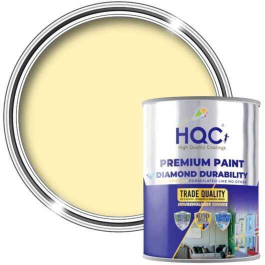 HQC Wood Paint - Weatherproof for Fences, Gates, Sheds & Furniture - Light Yellow - 10L (Pack of 2 x 5L)