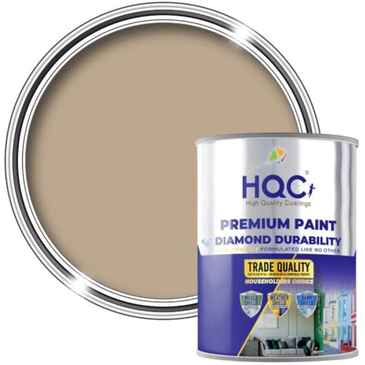 HQC Wood Paint - Weatherproof for Fences, Gates, Sheds & Furniture - Sandstone - 20L (Pack of 4 x 5L)