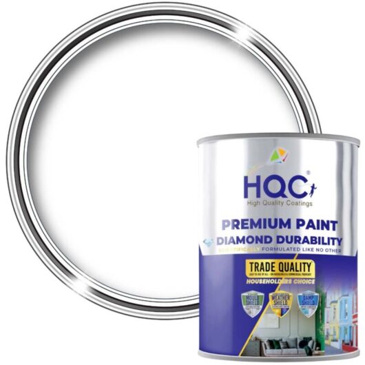 HQC Wood Paint - Weatherproof for Fences, Gates, Sheds & Furniture - White - 2.5L