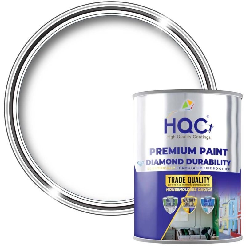HQC Wood Paint - Weatherproof for Fences, Gates, Sheds & Furniture - White - 5L