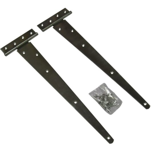 Heavy Duty T Hinges Stainless Steel 12" (Gate Door Shed Barn Cabinet T-Strap Pair)