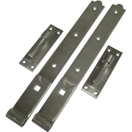 Hook and Band Gate Hinges Stainless Steel 18" (Straight Door Shed Pair)