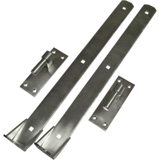 Hook and Band Gate Hinges Stainless Steel 24" (Adjustable Door Shed Pair)