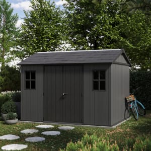 Keter Newton Plus Apex Outdoor Storage Shed Grey -11 x 7.5ft