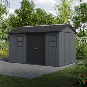 Keter Newton Plus Apex Outdoor Storage Shed Grey - 13 x 7.5ft