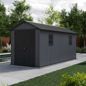 Keter Newton Plus Apex Outdoor Storage Shed Grey - 7.5 x 15ft