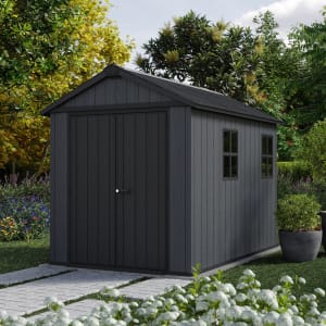 Keter Newton Plus Apex Outdoor Storage Shed Grey - 7.5 x 9ft