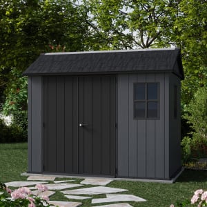Keter Newton Plus Apex Outdoor Storage Shed Grey - 9 x 7.5ft