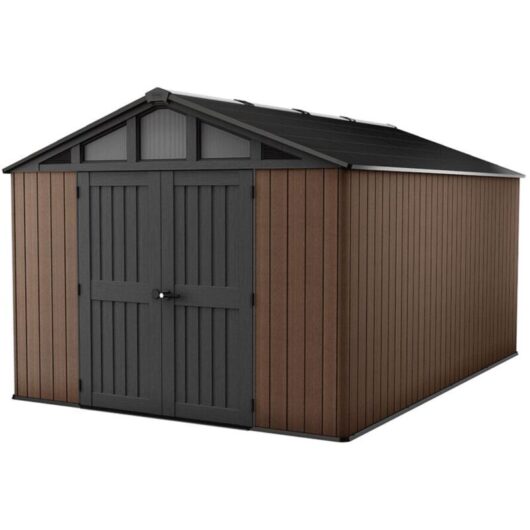 Keter Stronghold 10x15ft - Brown, All Weather Resistant, Easy to Clean