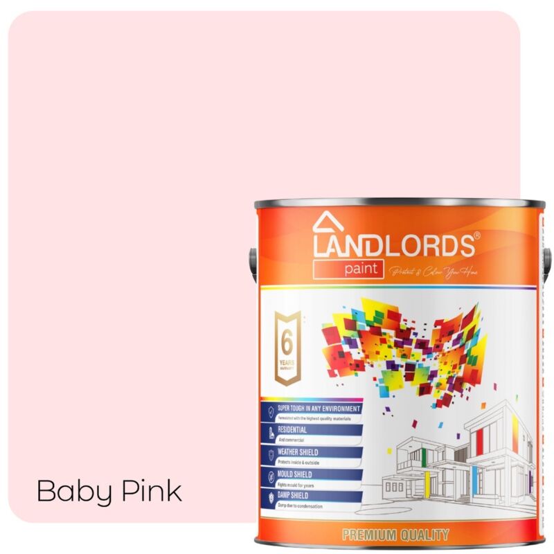 Landlords Paint - Shed & Fence Paint - Best Durable Outdoor Wood Protection - Baby Pink - 5L