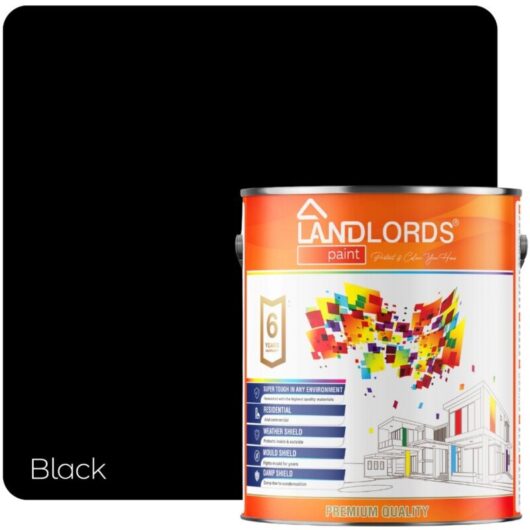 Landlords Paint - Shed & Fence Paint - Best Durable Outdoor Wood Protection - Black - 20L (Pack of 4 x 5L)